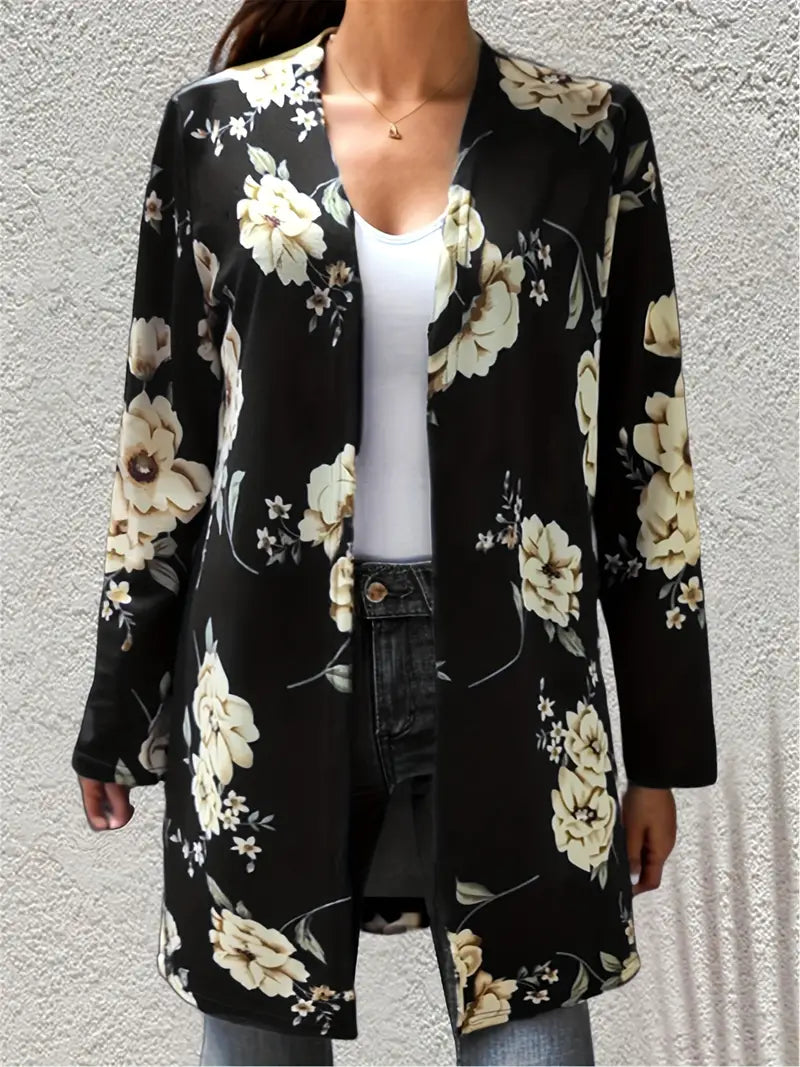 Temu - Open vest met bloemenprint