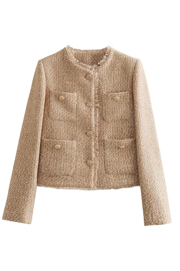 Beige Franjejas voor Dames