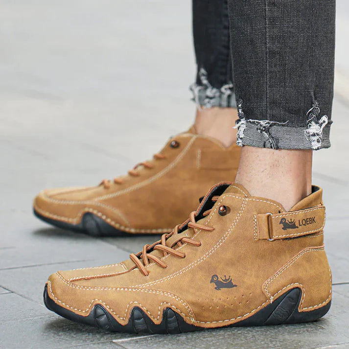 Samy echt leer antislip blotevoeten schoenen