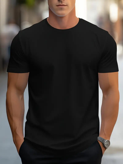 Benjamin-Plain T-shirt Voor Mannen - Huis Van Stijl