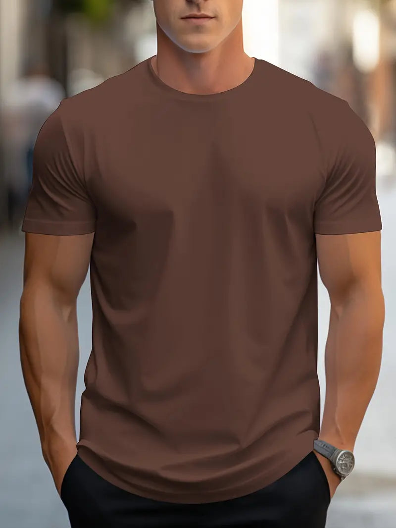 Benjamin-Plain T-shirt Voor Mannen - Huis Van Stijl