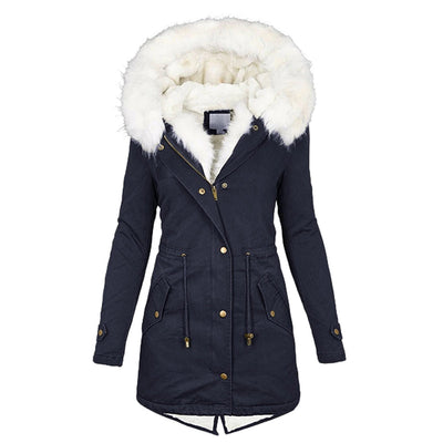 Elegante Winterjas met Capuchon en Knoopdetails voor Dames
