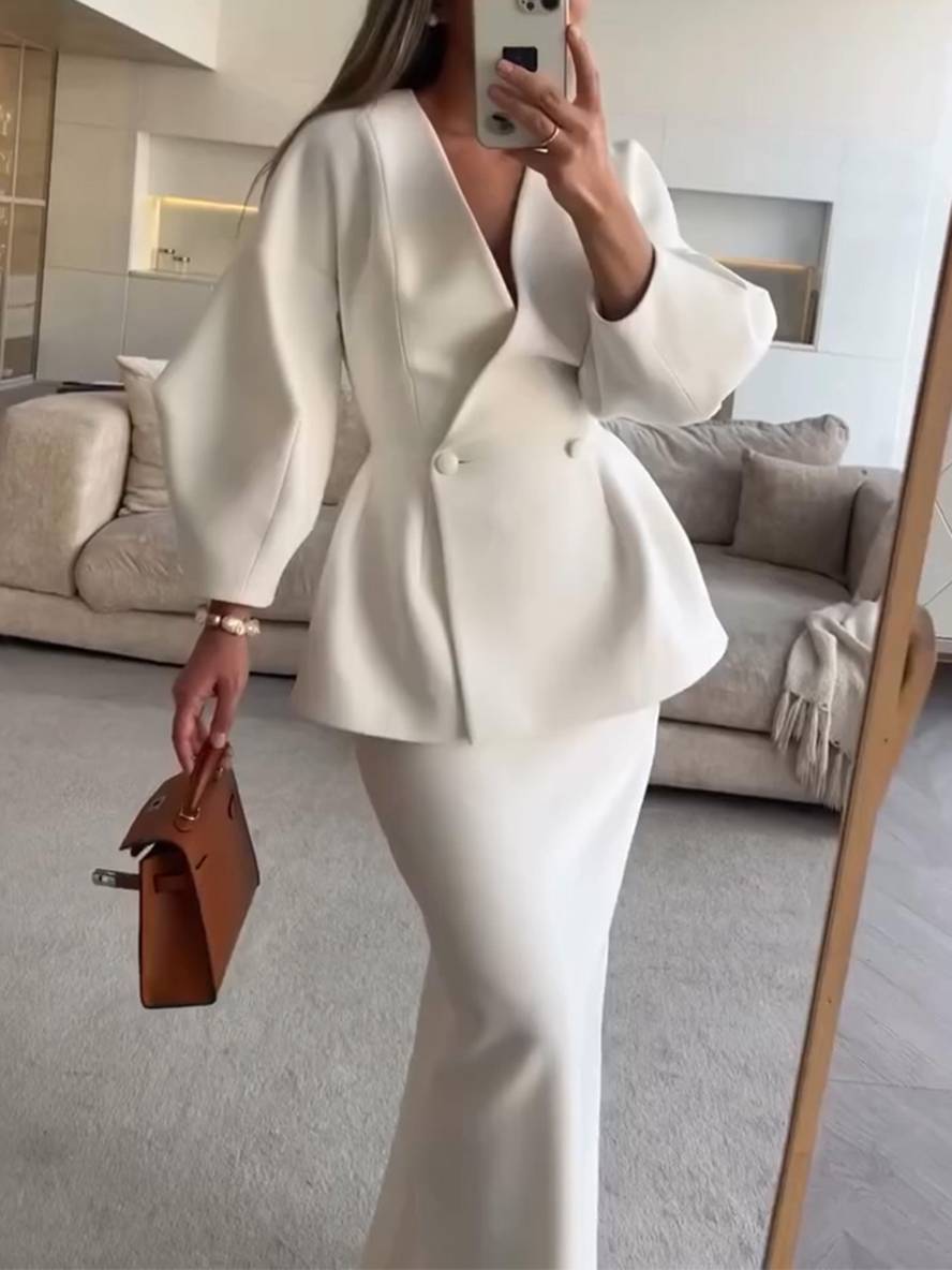 Elegant Chic Tailleur Met Rok voor Vrouwen