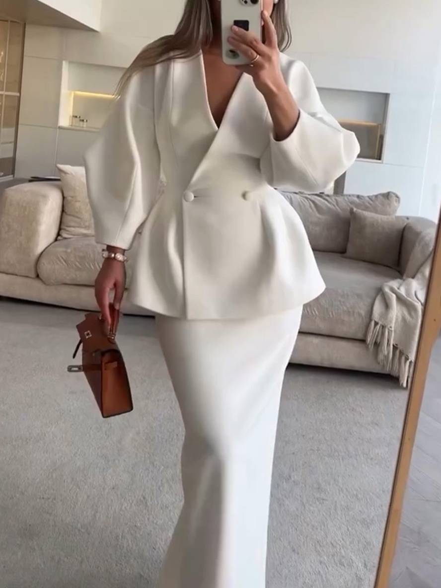 Elegant Chic Tailleur Met Rok voor Vrouwen