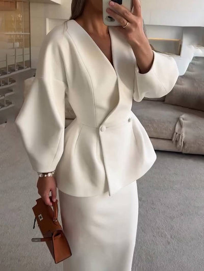 Elegant Chic Tailleur Met Rok voor Vrouwen