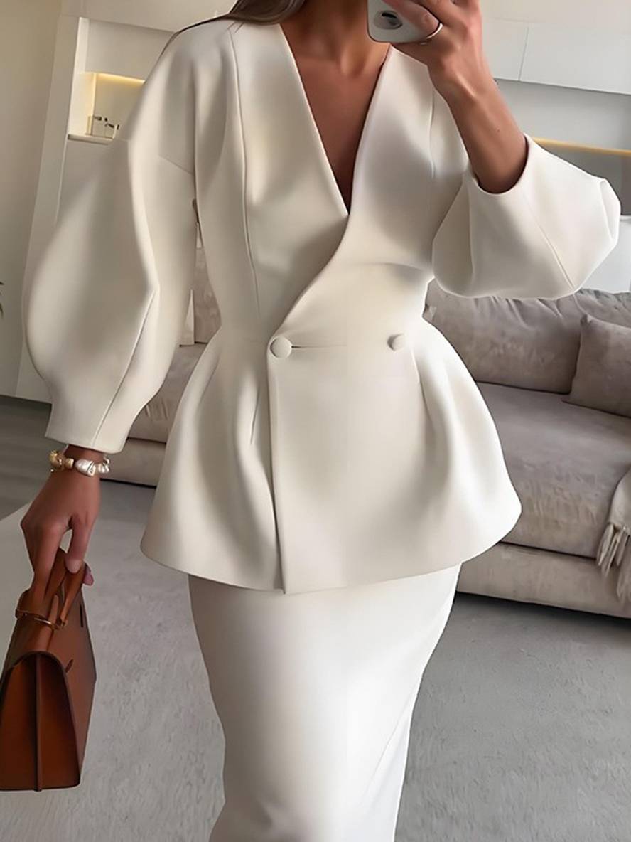 Elegant Chic Tailleur Met Rok voor Vrouwen