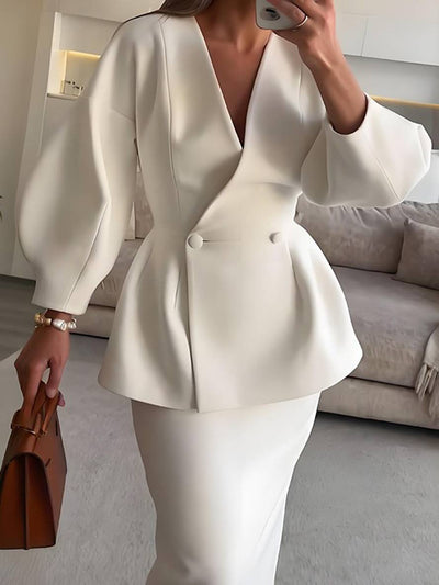 Elegant Chic Tailleur Met Rok voor Vrouwen