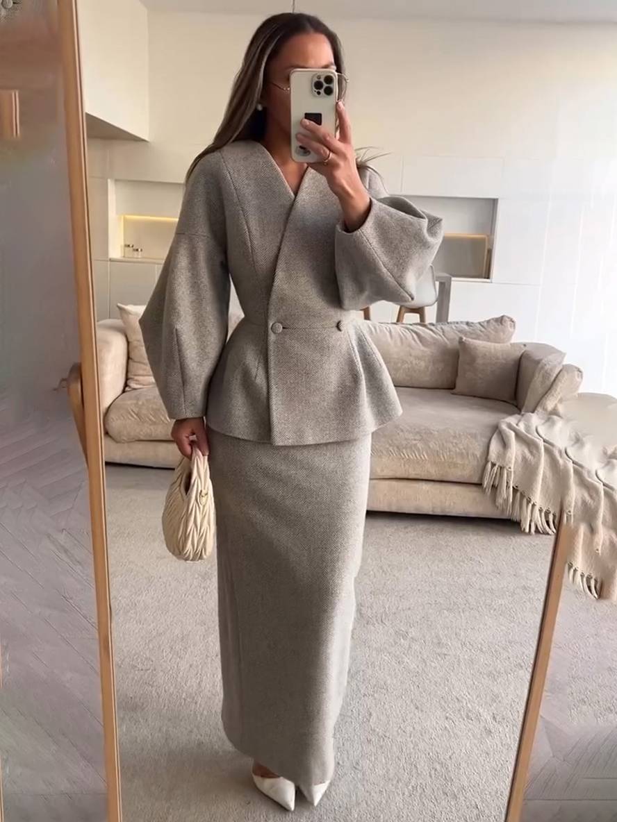 Elegant Chic Tailleur Met Rok voor Vrouwen