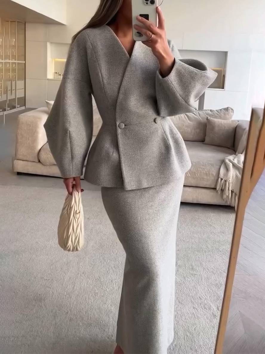 Elegant Chic Tailleur Met Rok voor Vrouwen