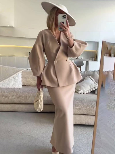 Elegant Chic Tailleur Met Rok voor Vrouwen