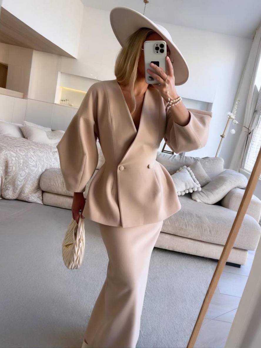 Elegant Chic Tailleur Met Rok voor Vrouwen