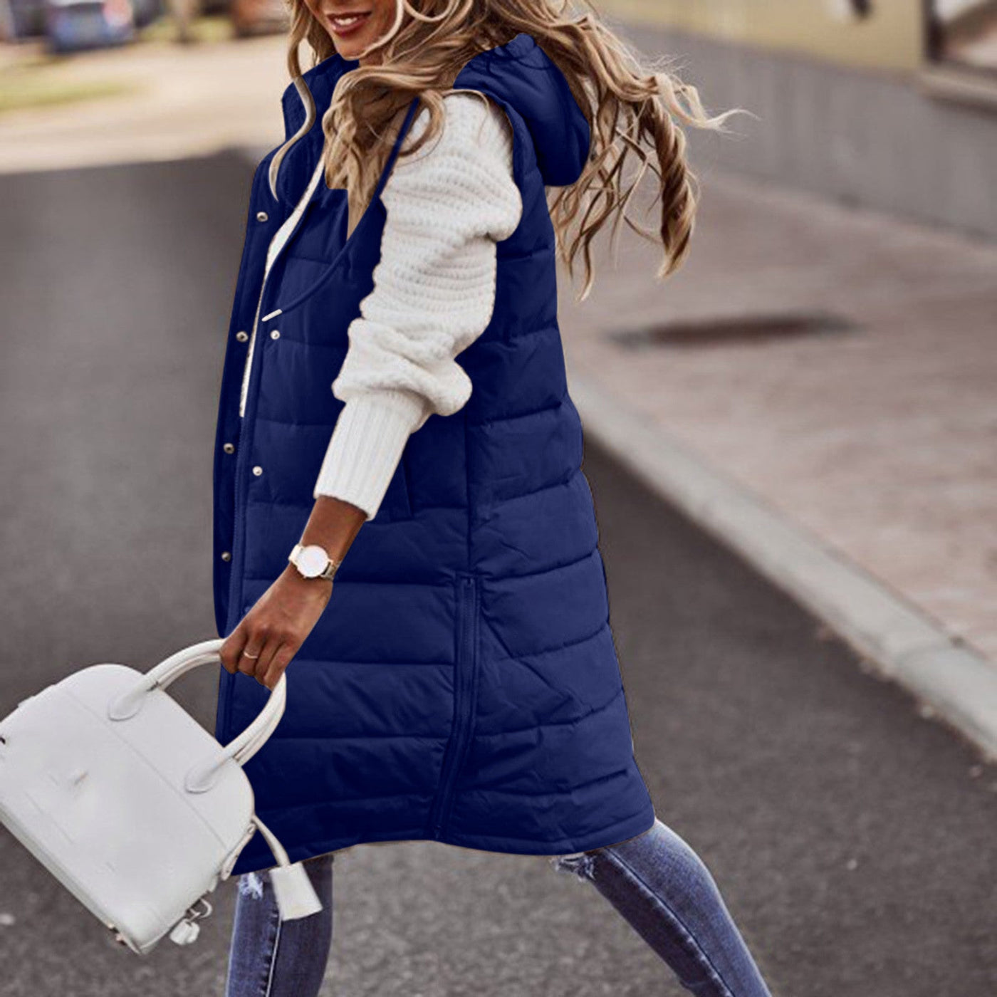Getailleerde Lange Bodywarmer voor Dames