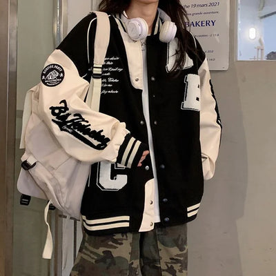 Willeke - Dames Baseballjack Vintage Oversized Bomber - Huis Van Stijl