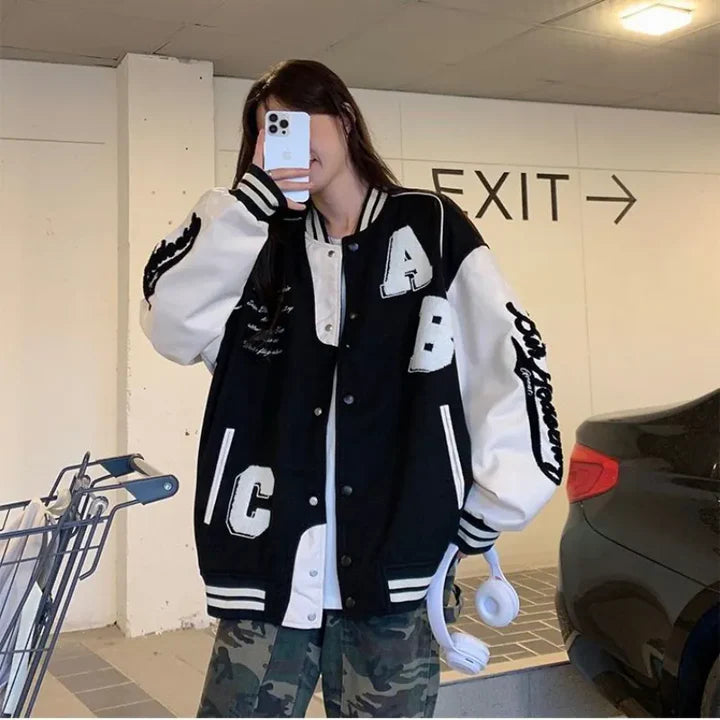 Willeke - Dames Baseballjack Vintage Oversized Bomber - Huis Van Stijl