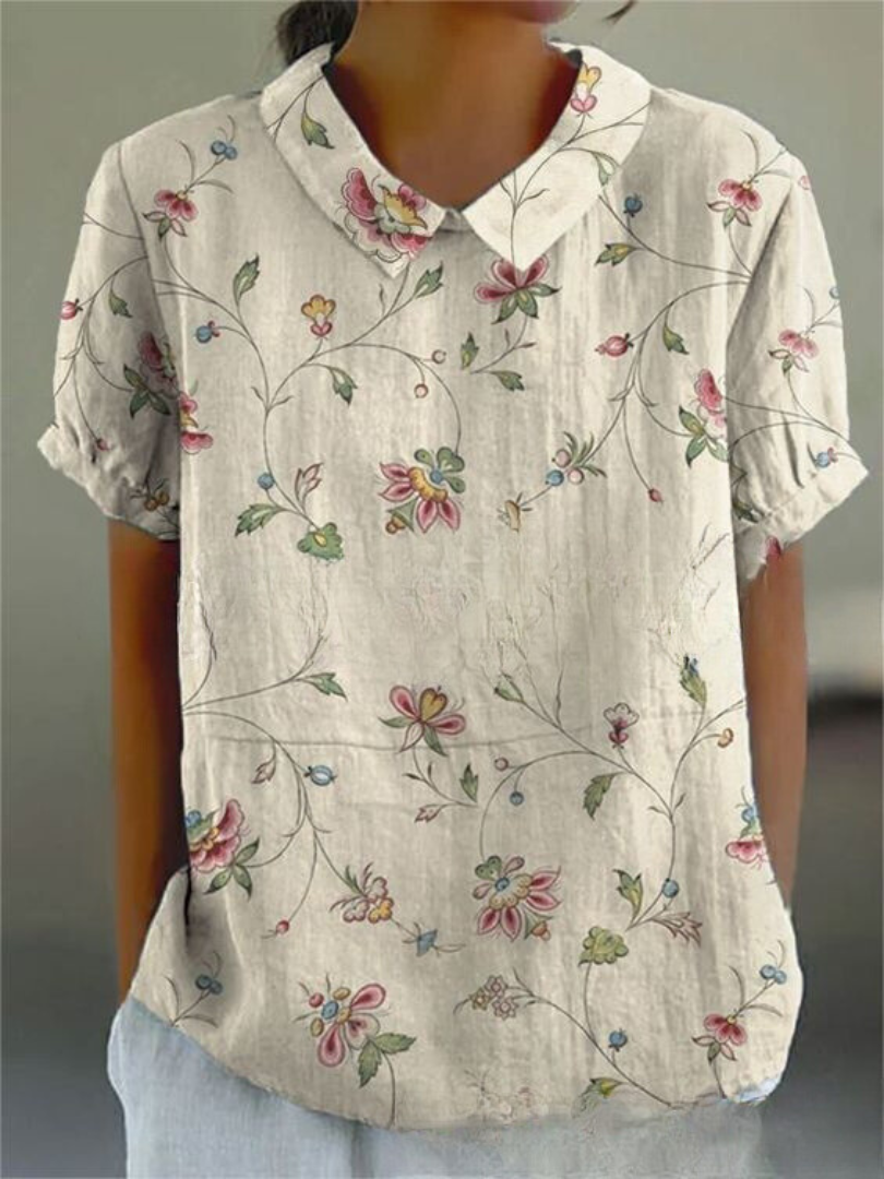 Floral Pattern Casual Blouse for Women