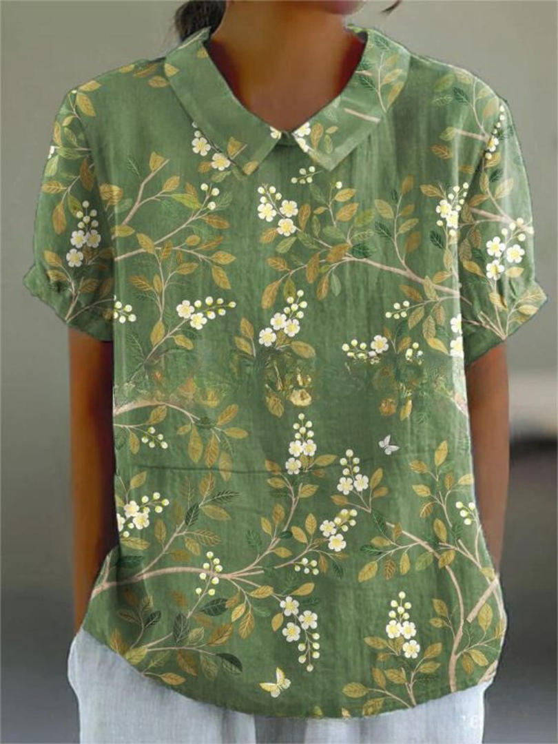 Floral Pattern Casual Blouse for Women