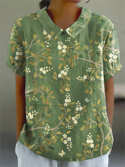 Floral Pattern Casual Blouse for Women