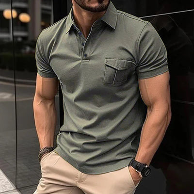 Leo-Heren Casual Slim Lapel Poloshirt