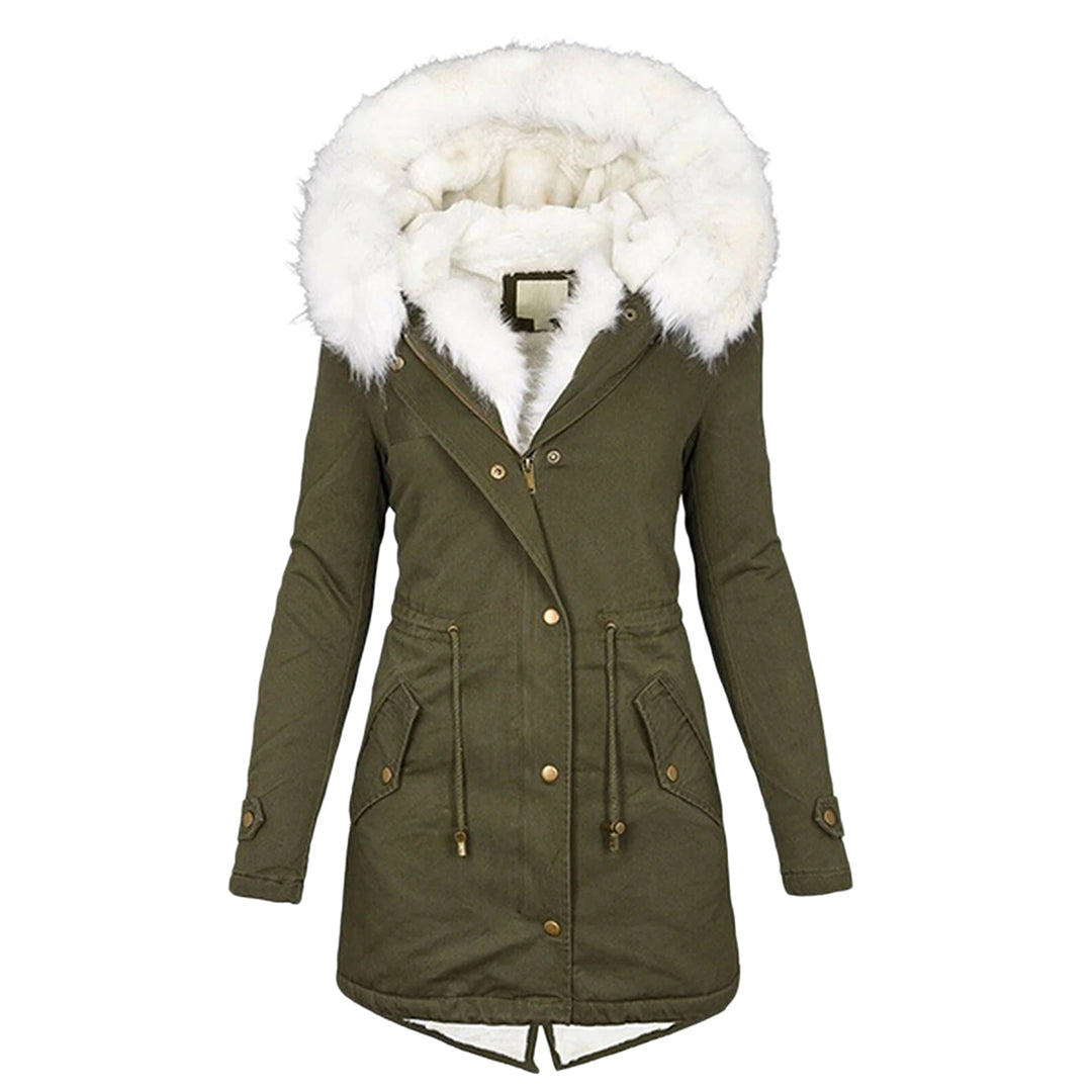 Elegante Winterjas met Capuchon en Knoopdetails voor Dames