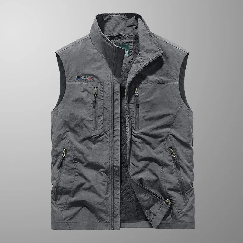 Lichtgewicht Nylon Heren Vest met Meerdere Zakken