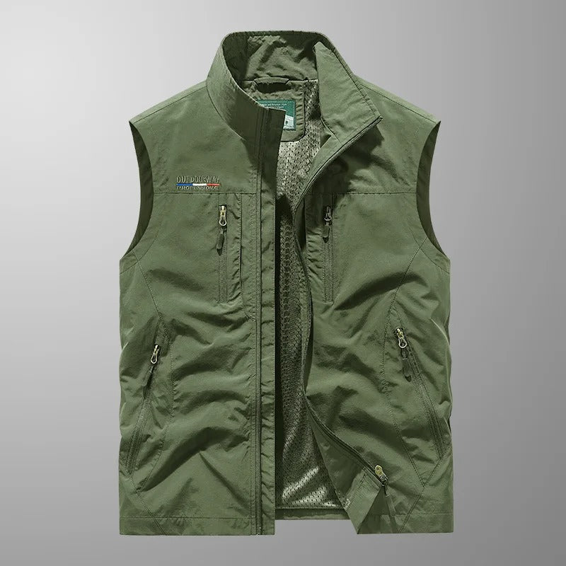 Lichtgewicht Nylon Heren Vest met Meerdere Zakken