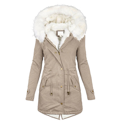 Elegante Winterjas met Capuchon en Knoopdetails voor Dames