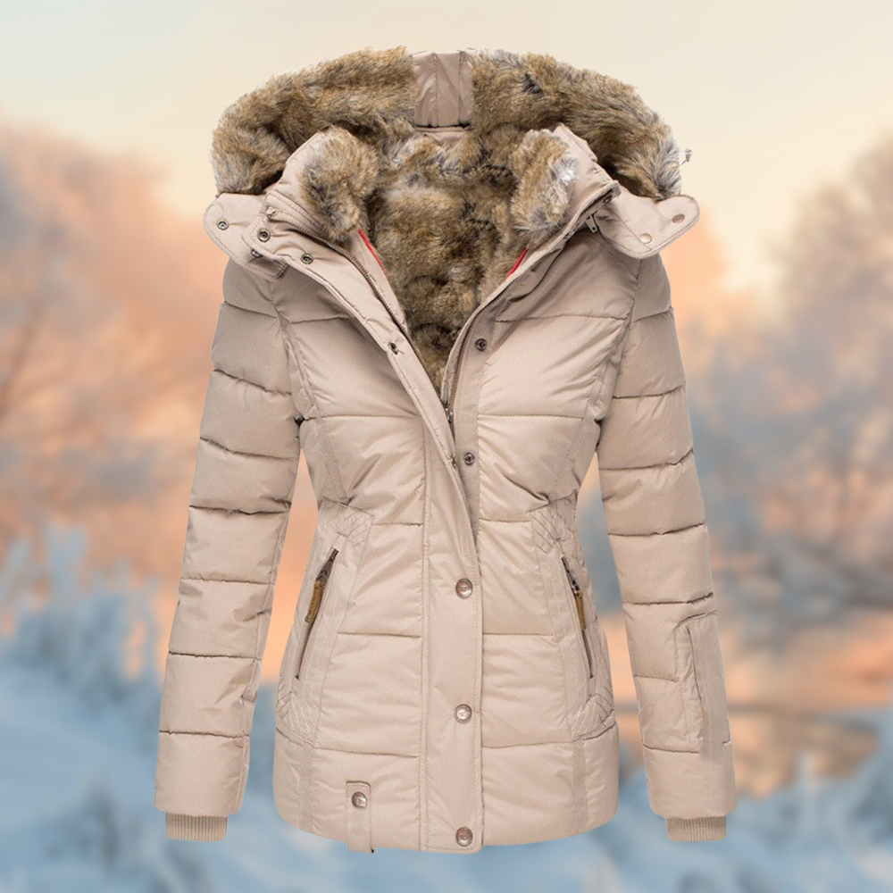 Gevoerde winterjas met warme fleece voering voor dames