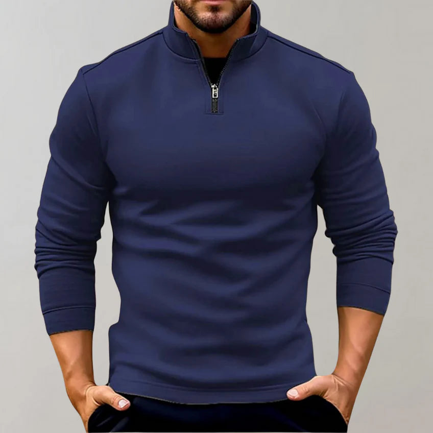 Darius - Sweater met halve rits voor heren - Huis Van Stijl