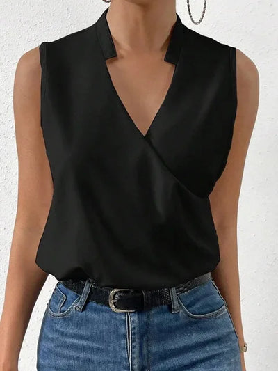 Chiffon V-Hals Mouwloze Top voor Dames