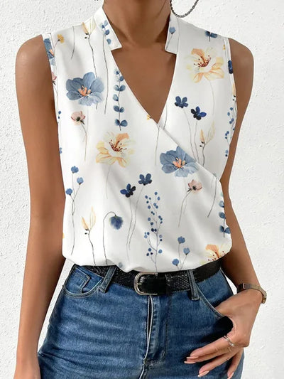 Chiffon V-Hals Mouwloze Top voor Dames