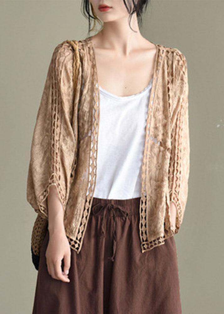 Katoenen Vintage Cardigan met Boheemse Stijl voor Dames