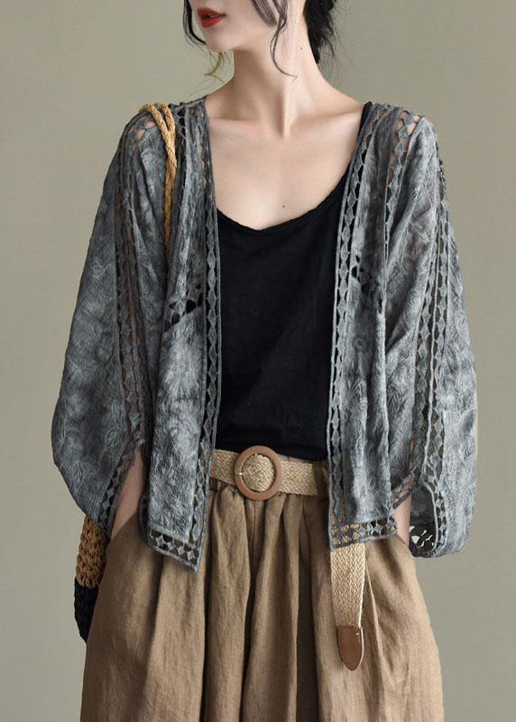 Katoenen Vintage Cardigan met Boheemse Stijl voor Dames