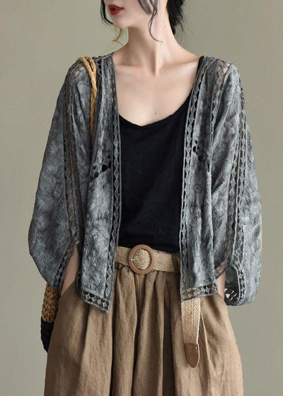 Katoenen Vintage Cardigan met Boheemse Stijl voor Dames