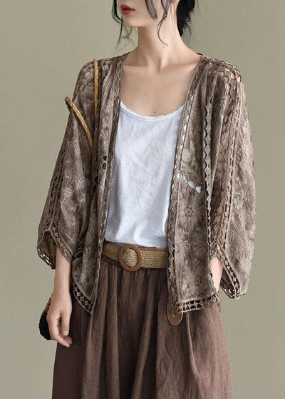 Katoenen Vintage Cardigan met Boheemse Stijl voor Dames