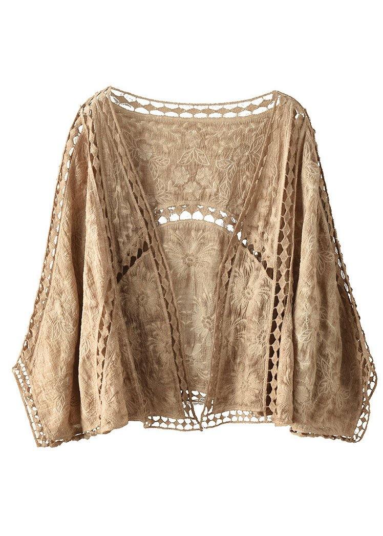 Katoenen Vintage Cardigan met Boheemse Stijl voor Dames