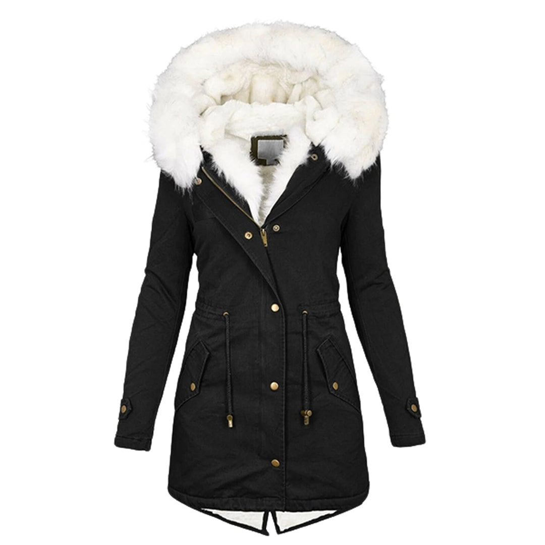 Elegante Winterjas met Capuchon en Knoopdetails voor Dames