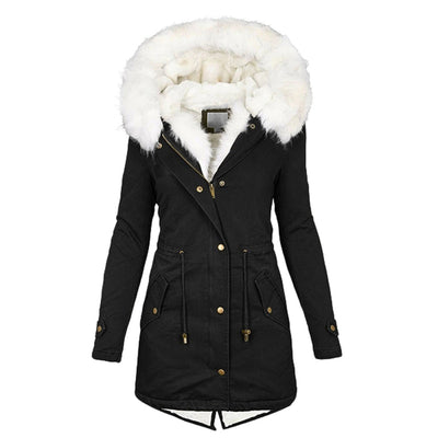 Elegante Winterjas met Capuchon en Knoopdetails voor Dames