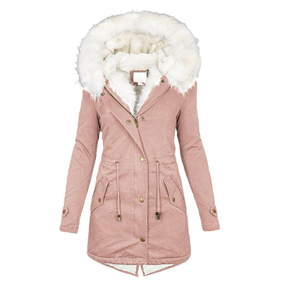 Elegante Winterjas met Capuchon en Knoopdetails voor Dames