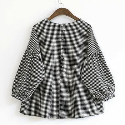 Katoenen Blouse met Asymmetrische Snit voor Dames