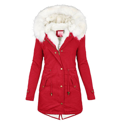 Elegante Winterjas met Capuchon en Knoopdetails voor Dames