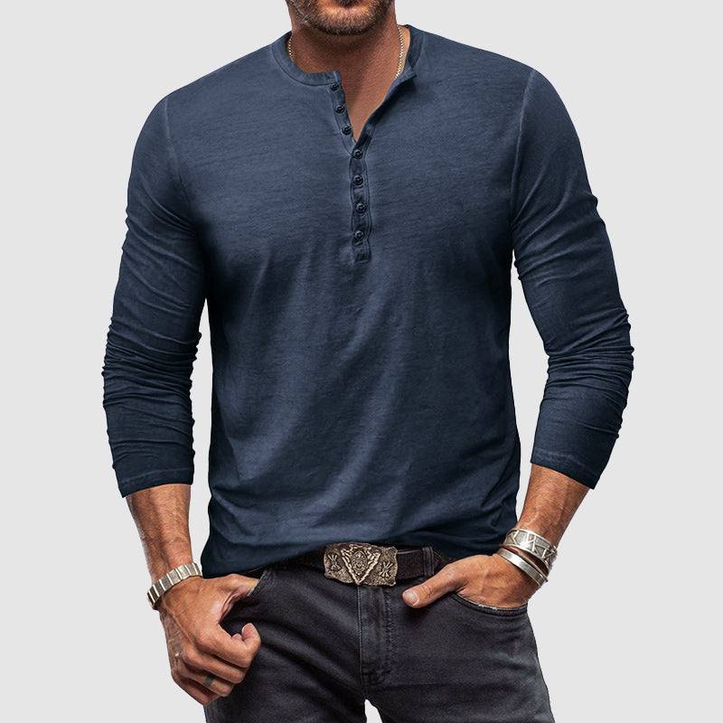 Katoenen T-shirt met Lange Mouwen voor Heren