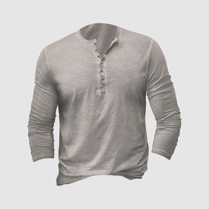 Katoenen T-shirt met Lange Mouwen voor Heren