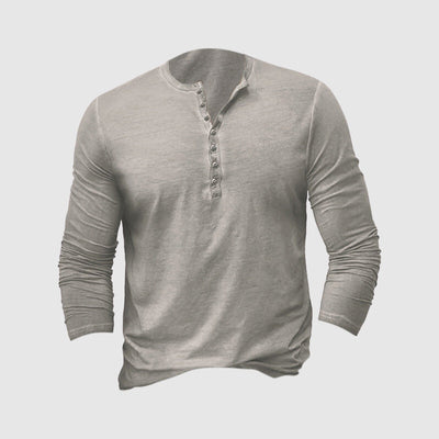 Katoenen T-shirt met Lange Mouwen voor Heren