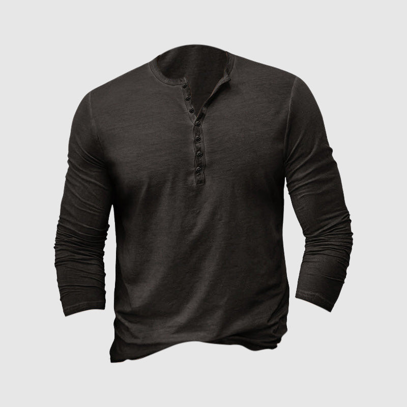 Katoenen T-shirt met Lange Mouwen voor Heren