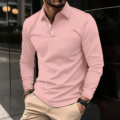 Sportieve Casual Polo met Lange Mouwen voor Heren