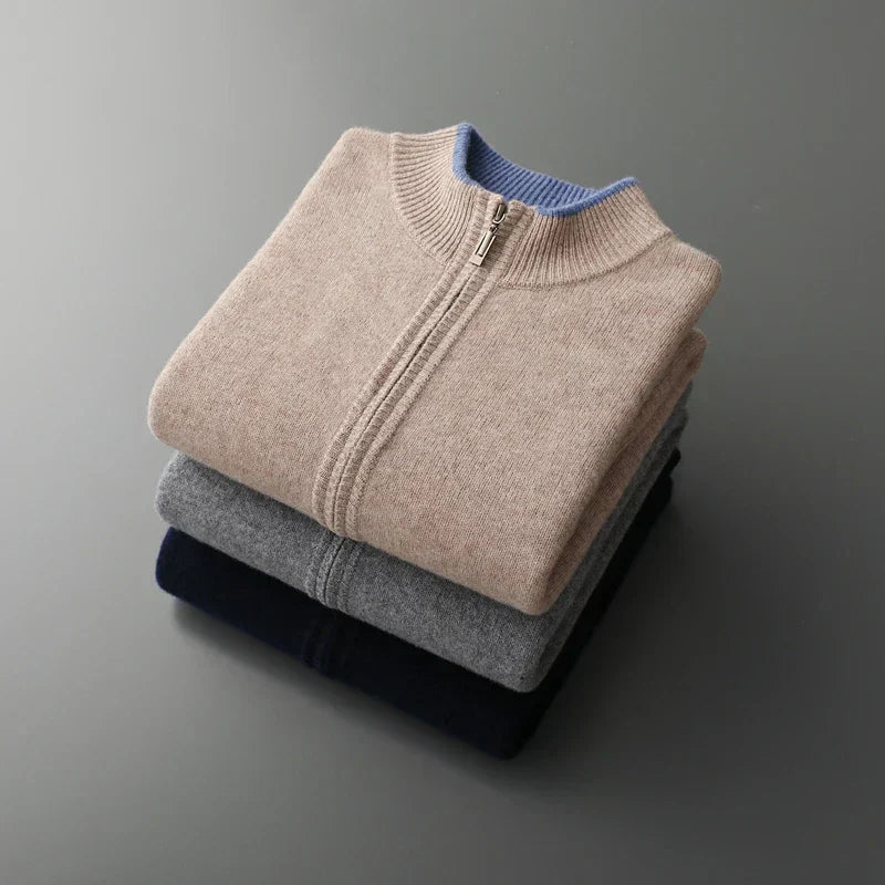 Chique Gebreide Cardigan met Rits voor Heren
