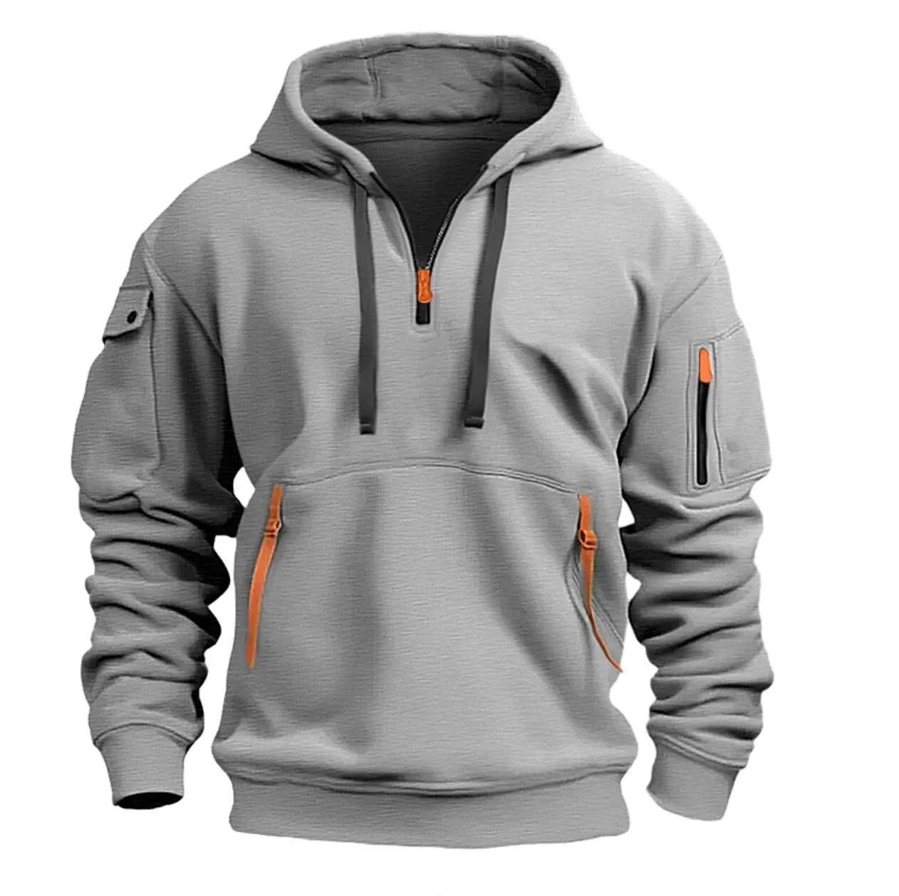 Casual Sportieve Hoodie met Rits voor Heren