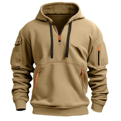 Casual Sportieve Hoodie met Rits voor Heren