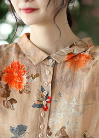 Floral Retro Poplin Shirt for Women