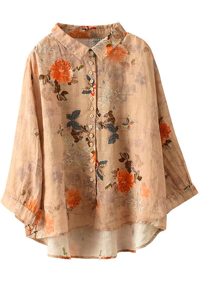 Floral Retro Poplin Shirt for Women